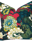 Shanghai Peacock Pillow Cover in Cerise, Schumacher Textiles