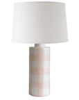 Blush Gingham Column Lamp