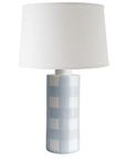 Hydrangea Light Blue Gingham Column Lamp