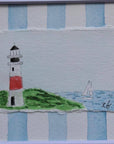 Nantucket Sankaty Lighthouse Watercolor Painting, Framed