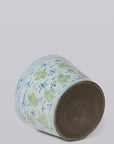Green and Blue Cranes and Clouds Porcelain Planter