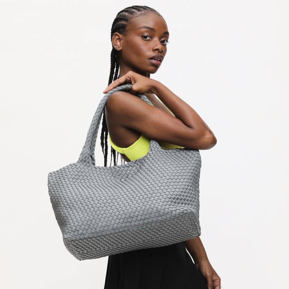Sky's The Limit - Large Woven Neoprene Tote: Cream