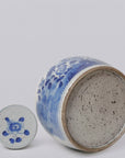 Blue & White Porcelain Bird & Flower Large Round Storage Jar