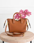 Lilly Satchel - Genuine Leather: Cognac