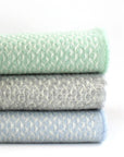 Diamond Pure New Wool Throw : Powder Blue
