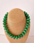 The Rory — Emerald Green Large Rondelle Beaded Necklace