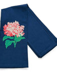 Towel - Cut Pink Hydrangea Blossom on navy
