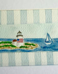 Nantucket Lighthouse Watercolor Painting