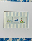 Mini Nantucket Watercolor Paintings, Framed (8 x 10): American Flag
