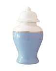 Serenity Blue Color Block Ginger Jar with Gold Accent