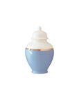 Serenity Blue Color Block Ginger Jar with Gold Accent