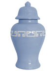 French Blue Greek Key Ginger Jars