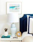 Hydrangea Light Blue Ginger Jar Lamp