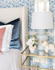 Hydrangea Light Blue Ginger Jar Lamp
