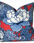 Honshu Pillow Cover in Red and Blue, Thibaut Pillows