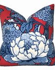 Honshu Pillow Cover in Red and Blue, Thibaut Pillows