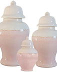 Scallop Color Block Ginger Jars in Cherry Blossom Pink