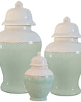 Scallop Color Block Ginger Jars in Sea Glass Green