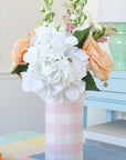 Gingham Column Vase