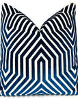 Vanderbilt Velvet Pillow Cover in Navy Blue, Schumacher Textiles