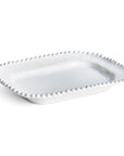 Mabel Rounded Square Serving Tray: White / Ceramic