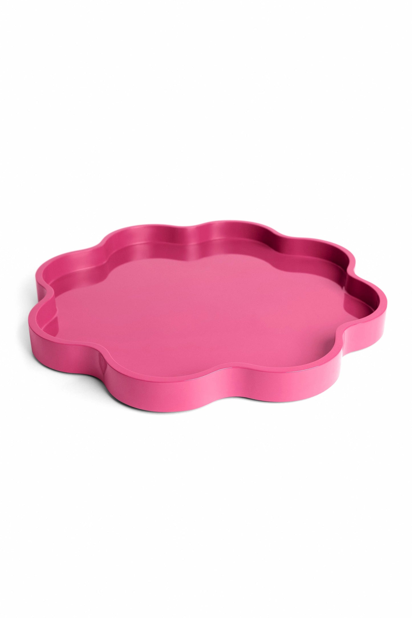Lacquered "Bloom" Tray by Pastel Proper: Large-Berry