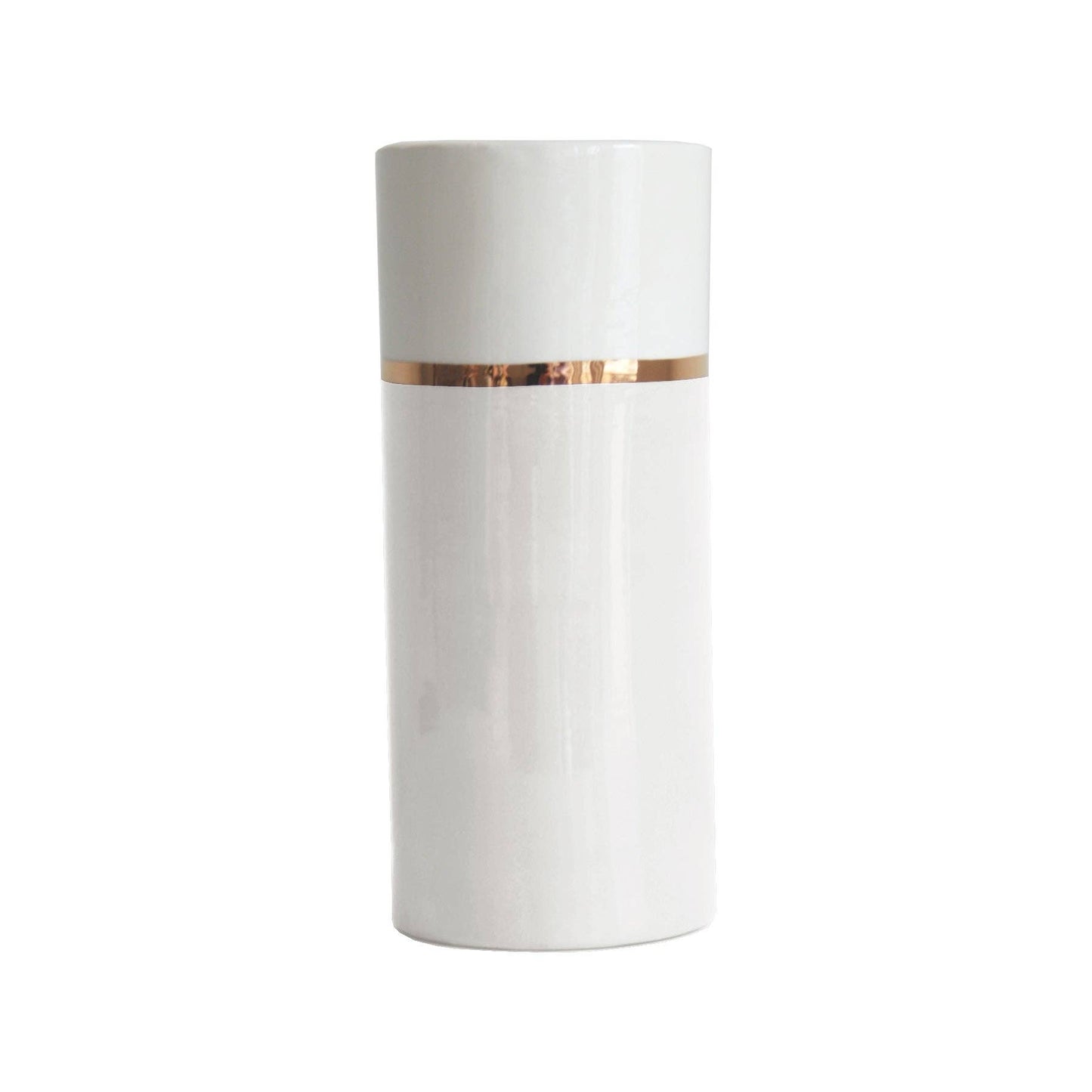 Color Block Column Vase: White