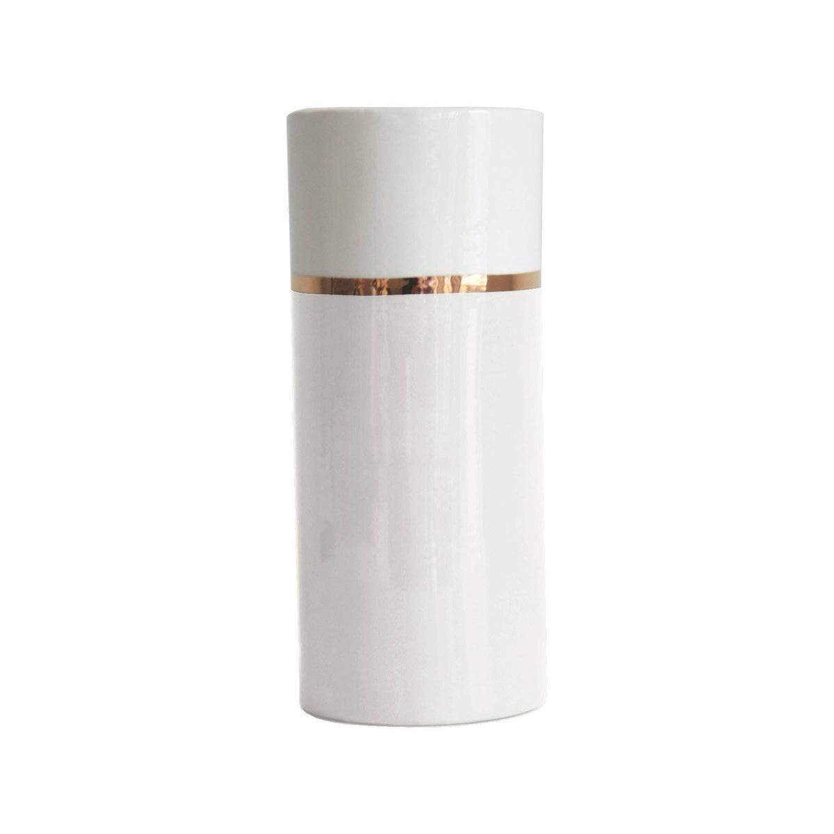 Color Block Column Vase: White