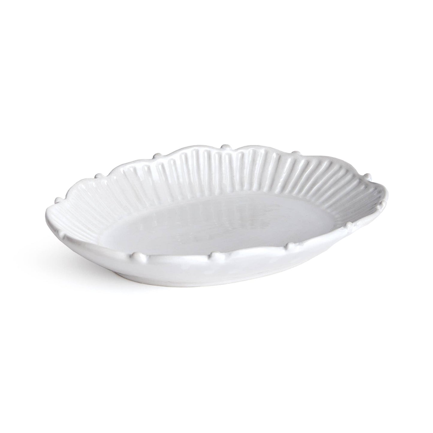 Mabel Round Serving Tray: White / Ceramic