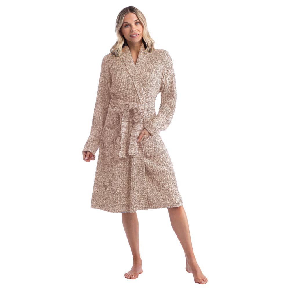 38" Marshmallow Rib Robe: L-XL / Heather Coco