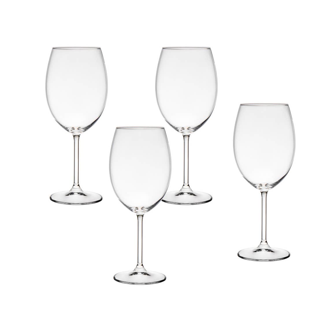 Set of Four Pavillion European Crystal Red Wines: Non Leaded Crystal