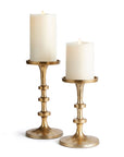 ABACUS PETITE CANDLE STANDS, SET OF 2 BRASS